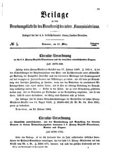 Verordnungsblatt für den Dienstbereich des K.K. Finanzministeriums für die im Reichsrate Vertretenen Königreiche und Länder 18640331 Seite: 1