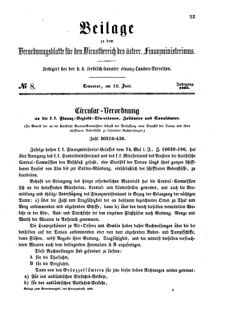 Verordnungsblatt für den Dienstbereich des K.K. Finanzministeriums für die im Reichsrate Vertretenen Königreiche und Länder