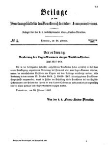 Verordnungsblatt für den Dienstbereich des K.K. Finanzministeriums für die im Reichsrate Vertretenen Königreiche und Länder 18650228 Seite: 1