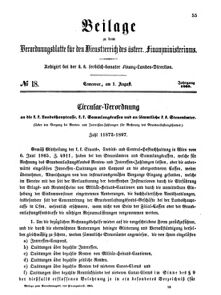 Verordnungsblatt für den Dienstbereich des K.K. Finanzministeriums für die im Reichsrate Vertretenen Königreiche und Länder 18650801 Seite: 1