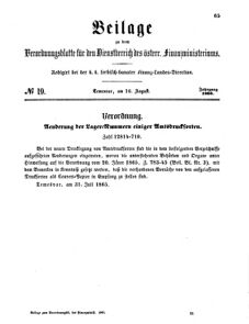 Verordnungsblatt für den Dienstbereich des K.K. Finanzministeriums für die im Reichsrate Vertretenen Königreiche und Länder 18650816 Seite: 1