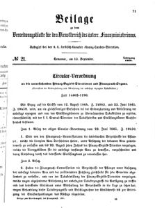 Verordnungsblatt für den Dienstbereich des K.K. Finanzministeriums für die im Reichsrate Vertretenen Königreiche und Länder 18650913 Seite: 1