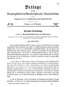 Verordnungsblatt für den Dienstbereich des K.K. Finanzministeriums für die im Reichsrate Vertretenen Königreiche und Länder 18651113 Seite: 1