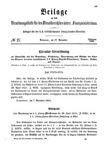 Verordnungsblatt für den Dienstbereich des K.K. Finanzministeriums für die im Reichsrate Vertretenen Königreiche und Länder 18651117 Seite: 1