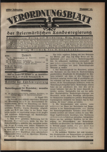 Verordnungsblatt der steiermärkischen Landesregierung 19240827 Seite: 1