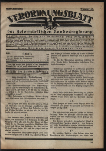 Verordnungsblatt der steiermärkischen Landesregierung 19241112 Seite: 1