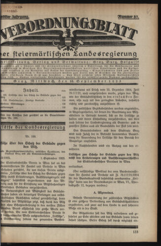 Verordnungsblatt der steiermärkischen Landesregierung 19250916 Seite: 1