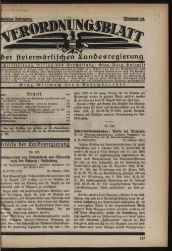 Verordnungsblatt der steiermärkischen Landesregierung 19251104 Seite: 1