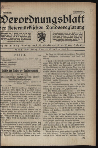 Verordnungsblatt der steiermärkischen Landesregierung 19261013 Seite: 1