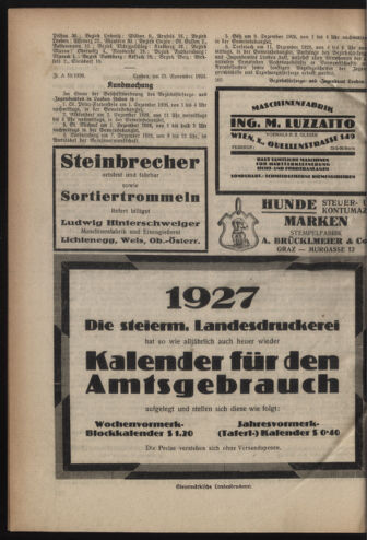 Verordnungsblatt der steiermärkischen Landesregierung 19261201 Seite: 4