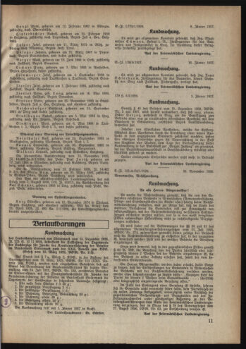 Verordnungsblatt der steiermärkischen Landesregierung 19270119 Seite: 3