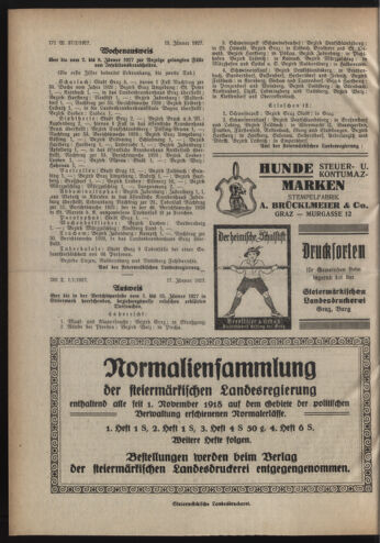 Verordnungsblatt der steiermärkischen Landesregierung 19270119 Seite: 4