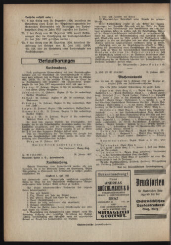 Verordnungsblatt der steiermärkischen Landesregierung 19270216 Seite: 4