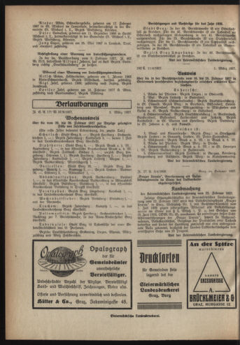 Verordnungsblatt der steiermärkischen Landesregierung 19270309 Seite: 2