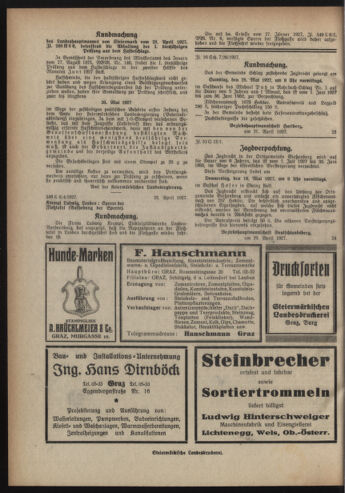 Verordnungsblatt der steiermärkischen Landesregierung 19270504 Seite: 4