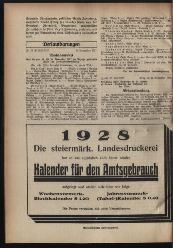 Verordnungsblatt der steiermärkischen Landesregierung 19271130 Seite: 4