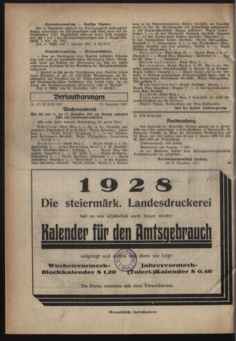 Verordnungsblatt der steiermärkischen Landesregierung 19271228 Seite: 4