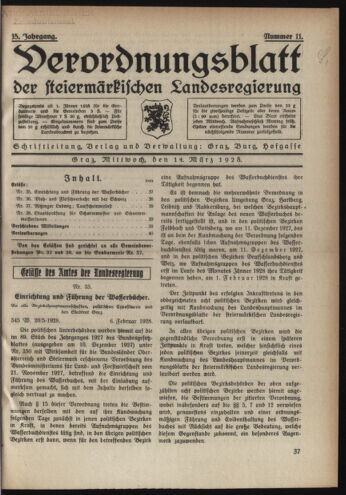 Verordnungsblatt der steiermärkischen Landesregierung 19280314 Seite: 1