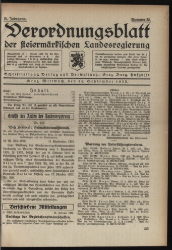 Verordnungsblatt der steiermärkischen Landesregierung 19280919 Seite: 1