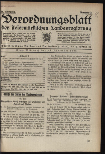 Verordnungsblatt der steiermärkischen Landesregierung 19281128 Seite: 1