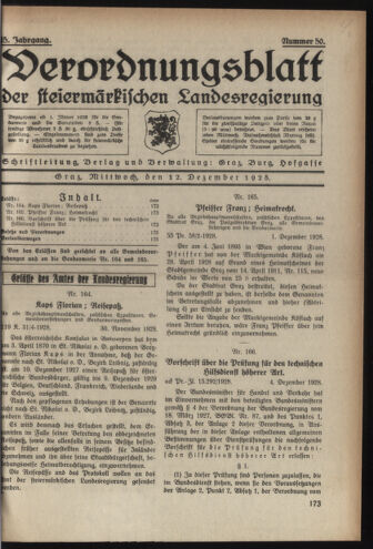 Verordnungsblatt der steiermärkischen Landesregierung 19281212 Seite: 1