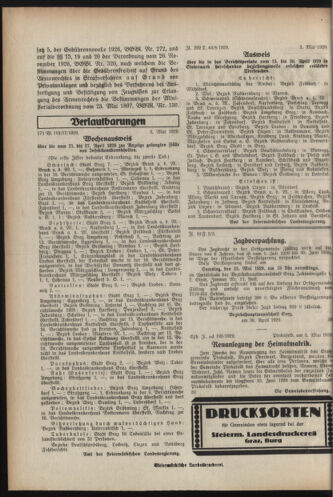 Verordnungsblatt der steiermärkischen Landesregierung 19290508 Seite: 2