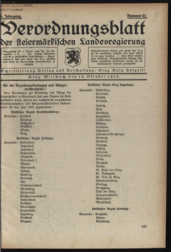 Verordnungsblatt der steiermärkischen Landesregierung 19291016 Seite: 1