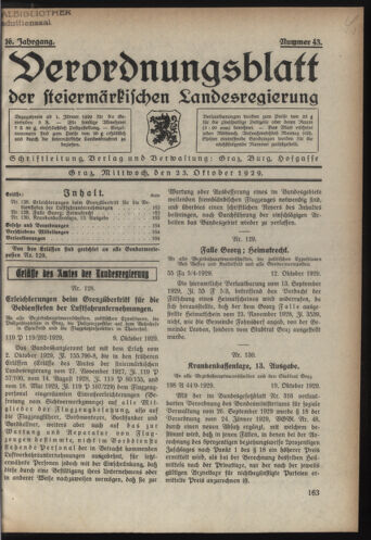 Verordnungsblatt der steiermärkischen Landesregierung 19291023 Seite: 1