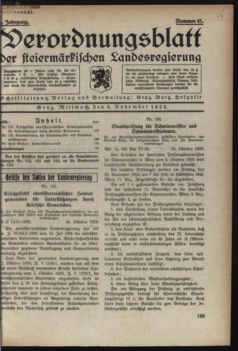 Verordnungsblatt der steiermärkischen Landesregierung 19291106 Seite: 1