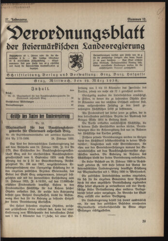 Verordnungsblatt der steiermärkischen Landesregierung 19300319 Seite: 1