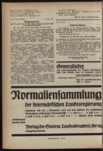 Verordnungsblatt der steiermärkischen Landesregierung 19310527 Seite: 4