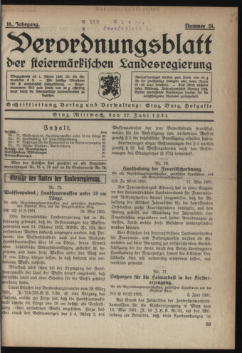 Verordnungsblatt der steiermärkischen Landesregierung 19310617 Seite: 1