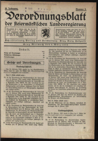 Verordnungsblatt der steiermärkischen Landesregierung 19320302 Seite: 1