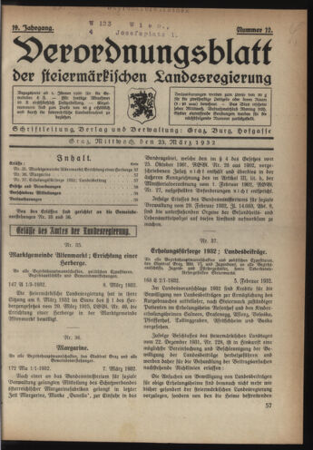 Verordnungsblatt der steiermärkischen Landesregierung 19320323 Seite: 1