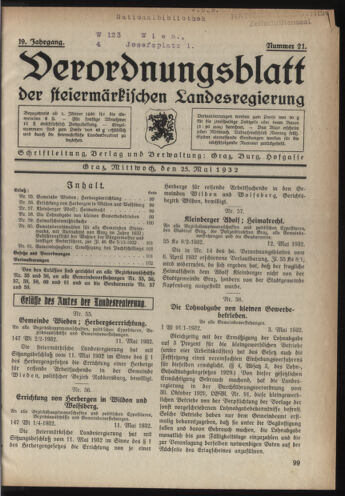 Verordnungsblatt der steiermärkischen Landesregierung 19320525 Seite: 1