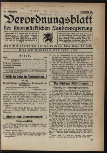 Verordnungsblatt der steiermärkischen Landesregierung 19320921 Seite: 1