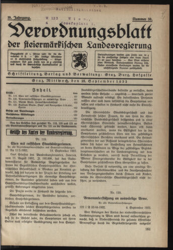 Verordnungsblatt der steiermärkischen Landesregierung 19320928 Seite: 1