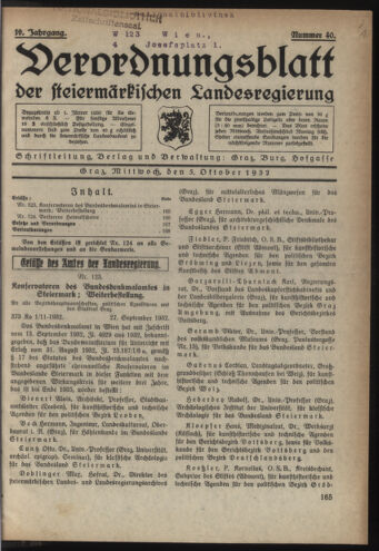 Verordnungsblatt der steiermärkischen Landesregierung 19321005 Seite: 1