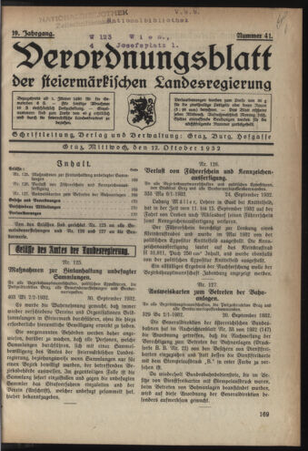 Verordnungsblatt der steiermärkischen Landesregierung 19321012 Seite: 1