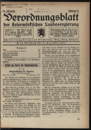 Verordnungsblatt der steiermärkischen Landesregierung 19321221 Seite: 1