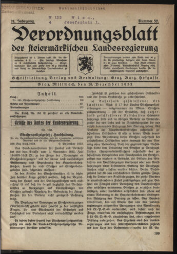 Verordnungsblatt der steiermärkischen Landesregierung 19321228 Seite: 1