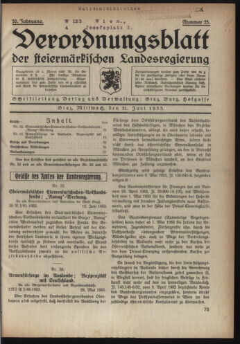 Verordnungsblatt der steiermärkischen Landesregierung 19330621 Seite: 1