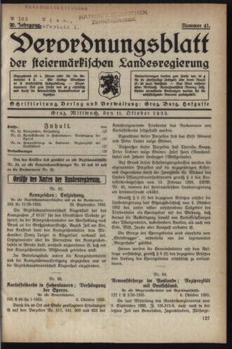 Verordnungsblatt der steiermärkischen Landesregierung 19331011 Seite: 1