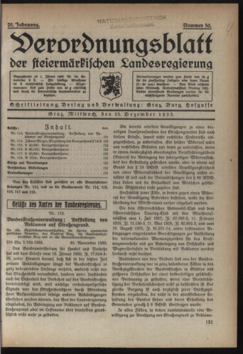 Verordnungsblatt der steiermärkischen Landesregierung 19331213 Seite: 1