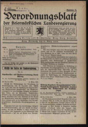 Verordnungsblatt der steiermärkischen Landesregierung 19340314 Seite: 1