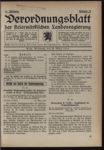 Verordnungsblatt der steiermärkischen Landesregierung 19340328 Seite: 1