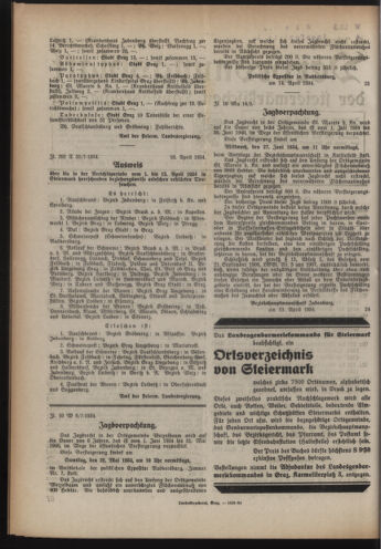 Verordnungsblatt der steiermärkischen Landesregierung 19340425 Seite: 2