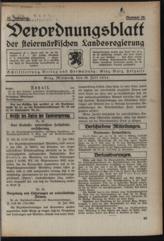 Verordnungsblatt der steiermärkischen Landesregierung 19340718 Seite: 1