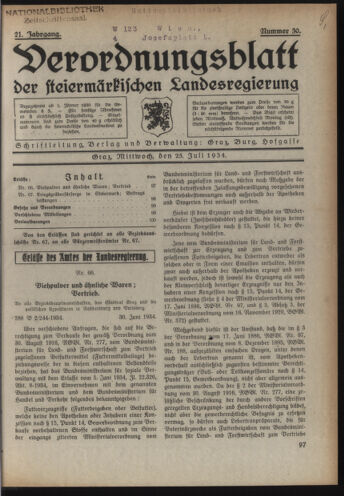 Verordnungsblatt der steiermärkischen Landesregierung 19340725 Seite: 1