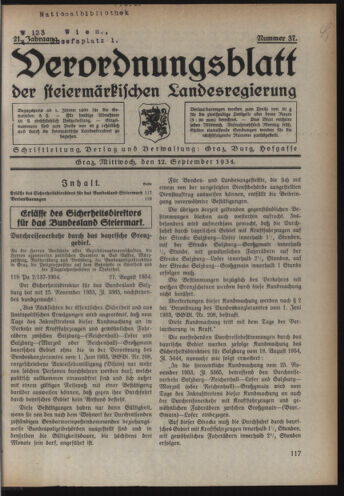 Verordnungsblatt der steiermärkischen Landesregierung 19340912 Seite: 1